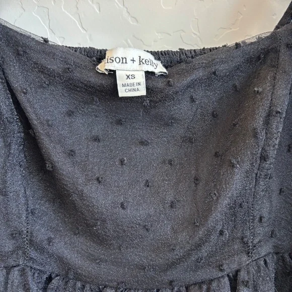 Allison + Kelly Black Babydoll mini dress, Size XS, party , romantic - Picture 4 of 9